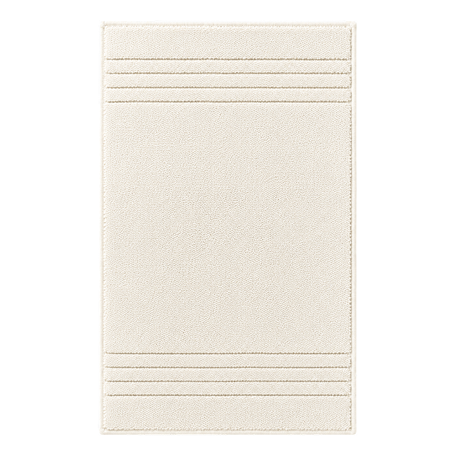Cream bath mat with textured stripe details.