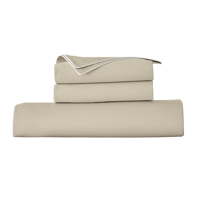 Tan solid duvet cover set.