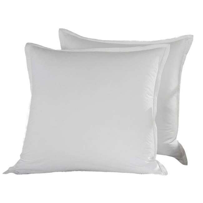 Two white percale euro shams.