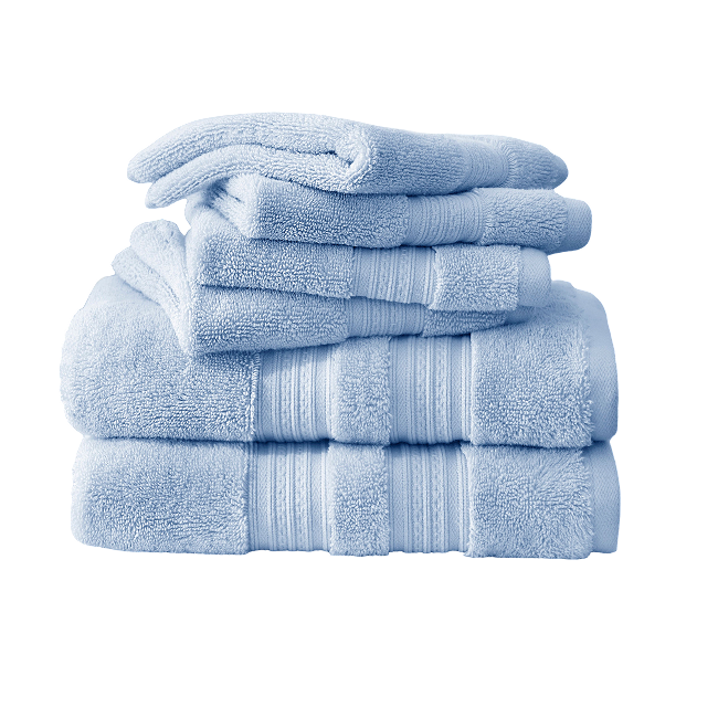 Powder blue hand wash set stacked.